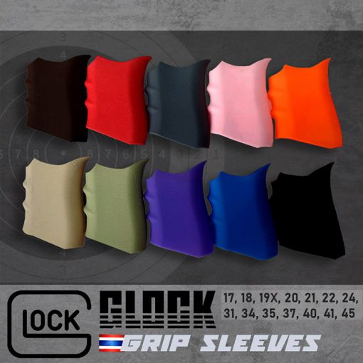 กริปยางซิลิโคนกันลื่น Glock Gen 1, 2 & 5 วัสดุคุณภาพสูง งานไทย พร้อมส่งฟรี Glock Grip Sleeves Anti-Slip